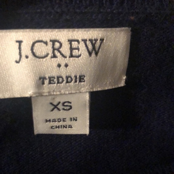 J. Crew Cotton-Wool Blend Teddie Sweater Sz. XS Crewneck Navy Blue Lightweight - Picture 6 of 7